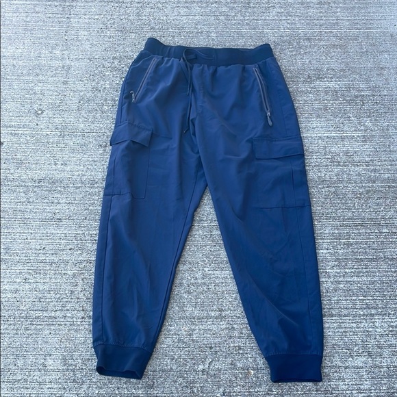 LJBJN Dark Green Cargo Comfy Joggers Size Large Womens Navy Blue - Picture 1 of 5